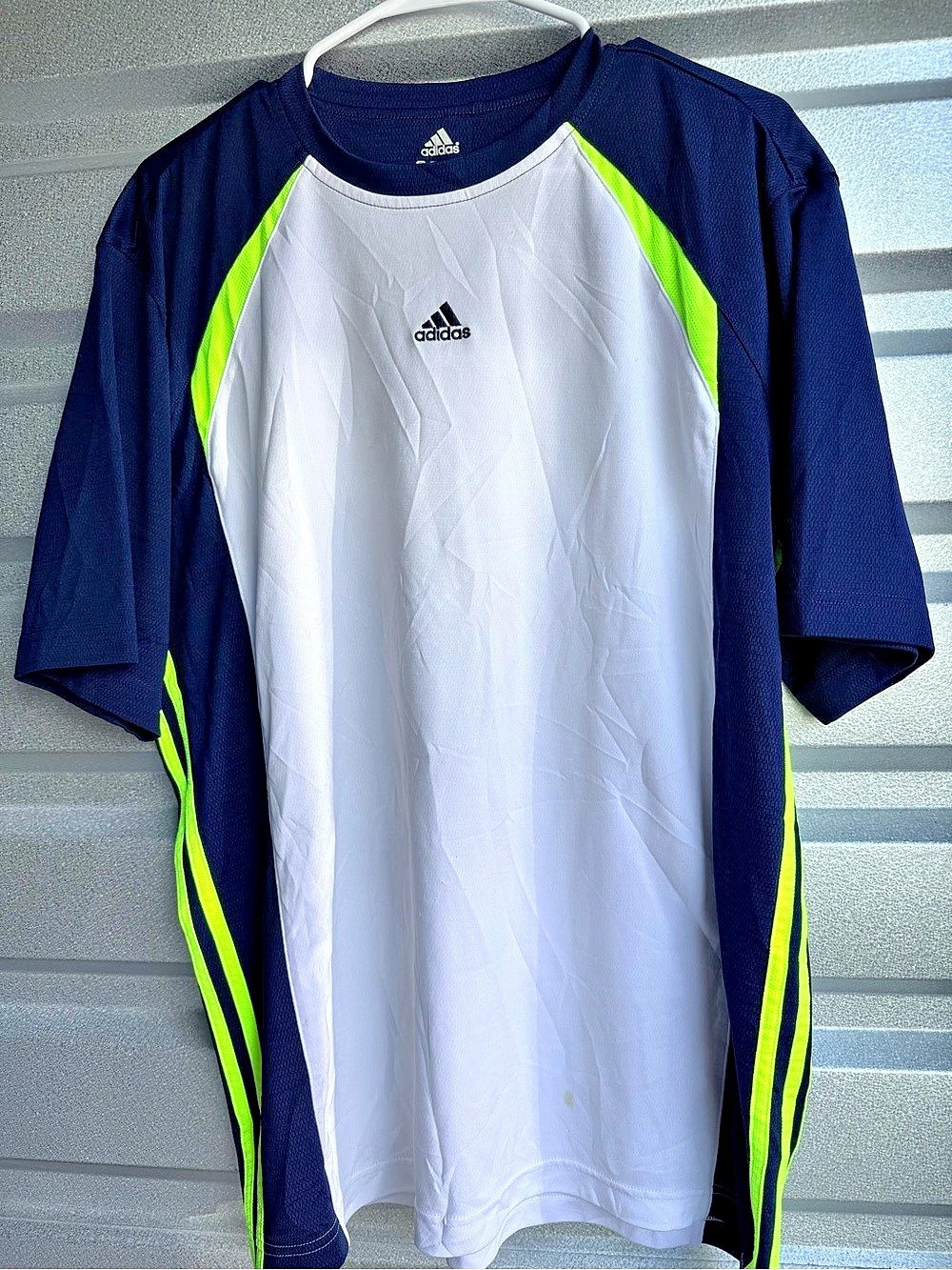 adidas Men's Color Block Jersey Blue & White Size Large